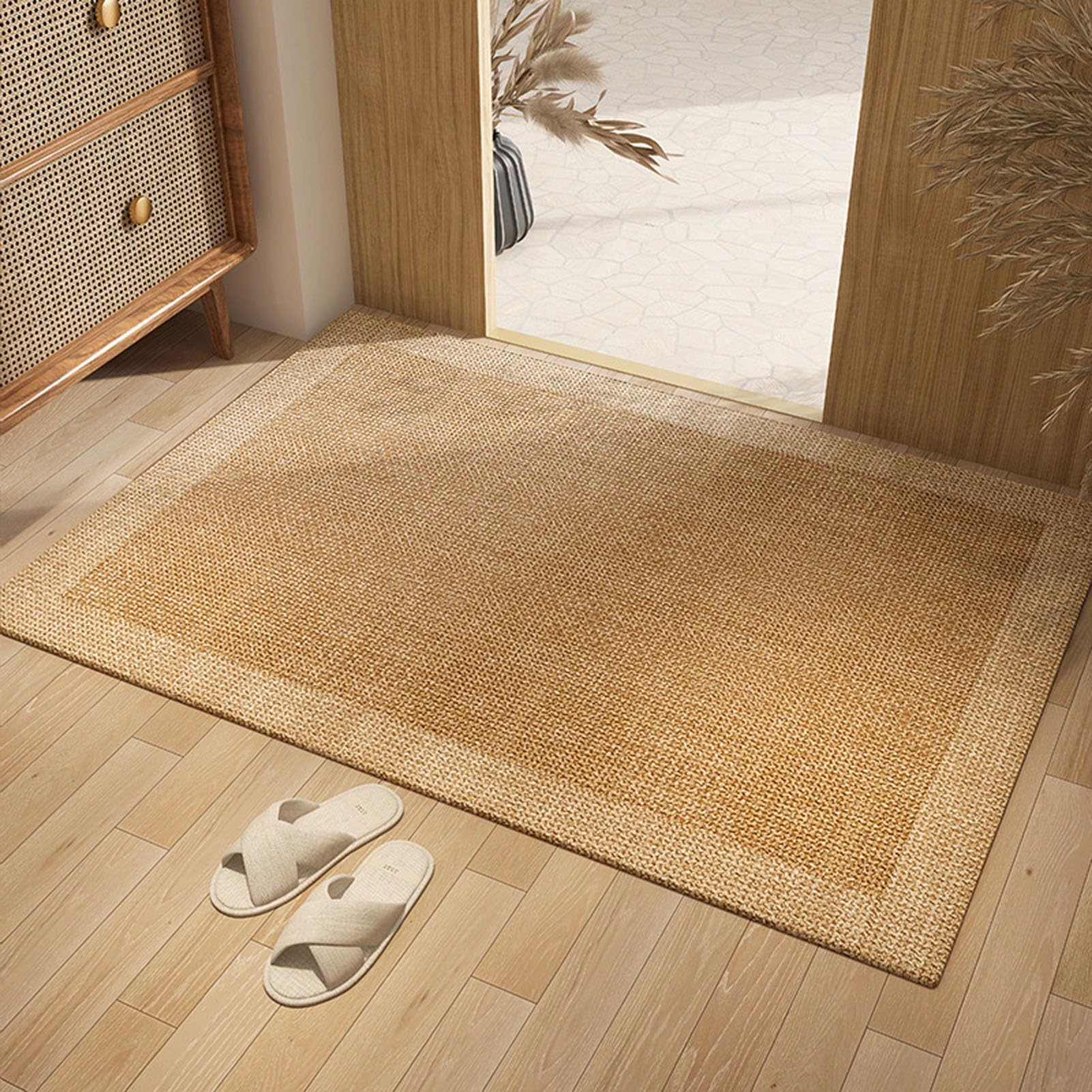 Paillasson extérieur résistant et grand tapis d'entrée doux pour éliminer la poussière