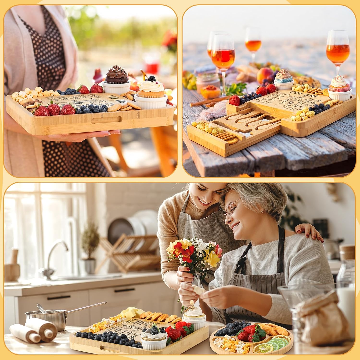 Maxdot Christian Gifts for Women Bible Verse Engraved Charcuterie Board Set