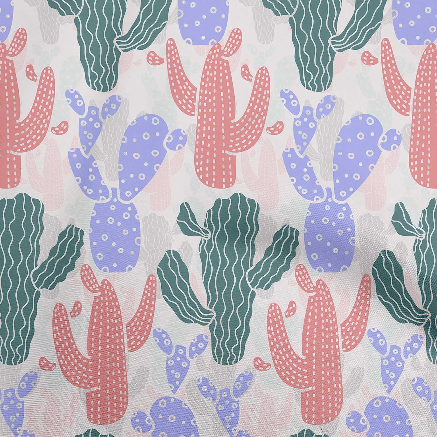 oneOone Viscose Chiffon Forest Green Fabric Cactus DIY Clothing Quilting Fabric Print Fabric by Yard 42 Inch Wide