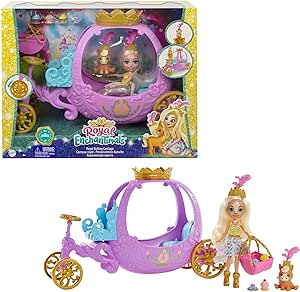Enchantimals Royal Muñeca Pony con carruaje Real, Mascota y Accesorios de Juguete (Mattel GYJ16)