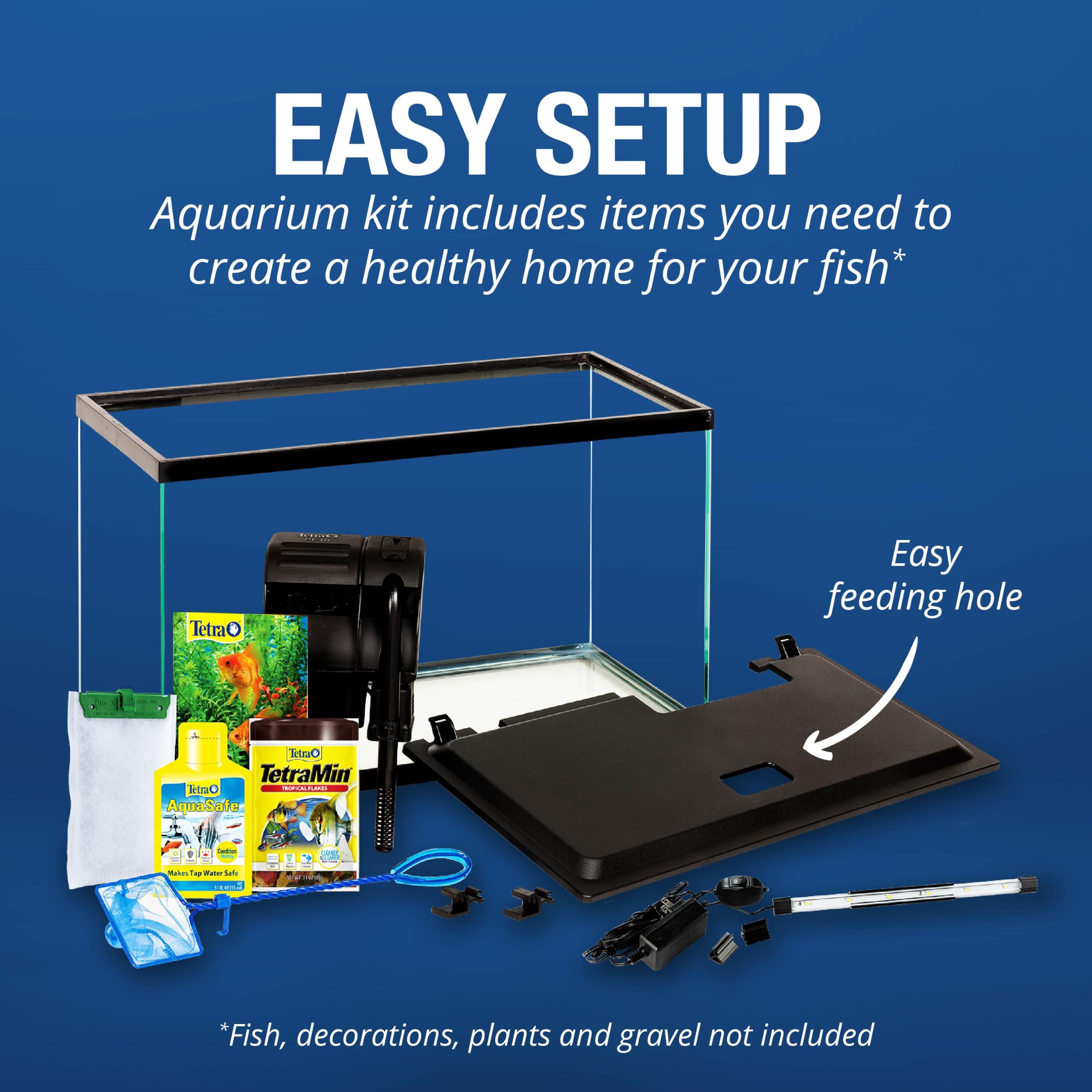 Tetra Acuario LED Completo de 10 galones, Incluye iluminación LED, filtración y Accesorios