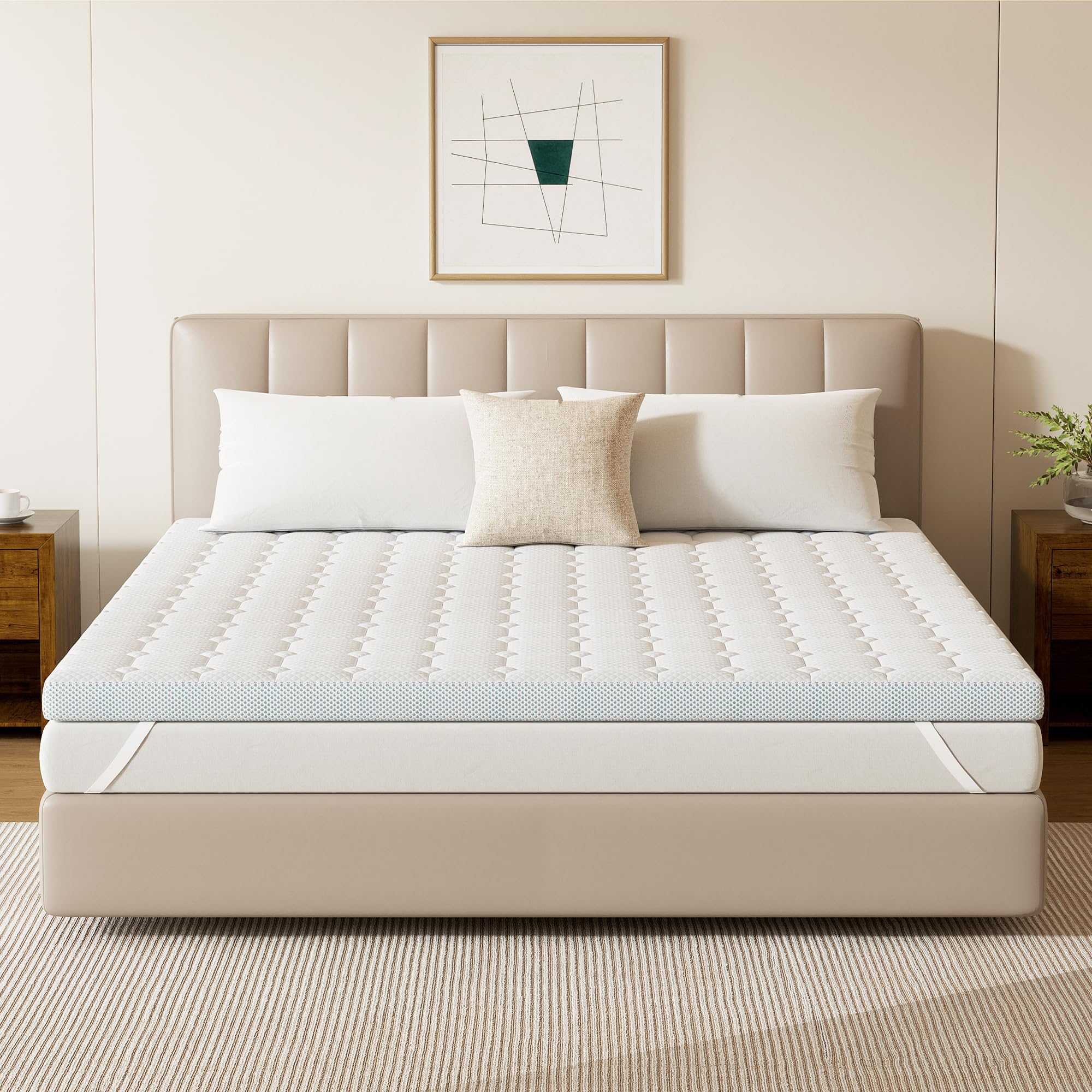 EGO HOME Topper para colchones de 120 x 200, 7 cm de Altura con Espuma viscoelástica de Corte de 7 Zonas, Certificado Öko-Tex, 120 x 200 cm, para Cama con somier, colchones y sofá Cama