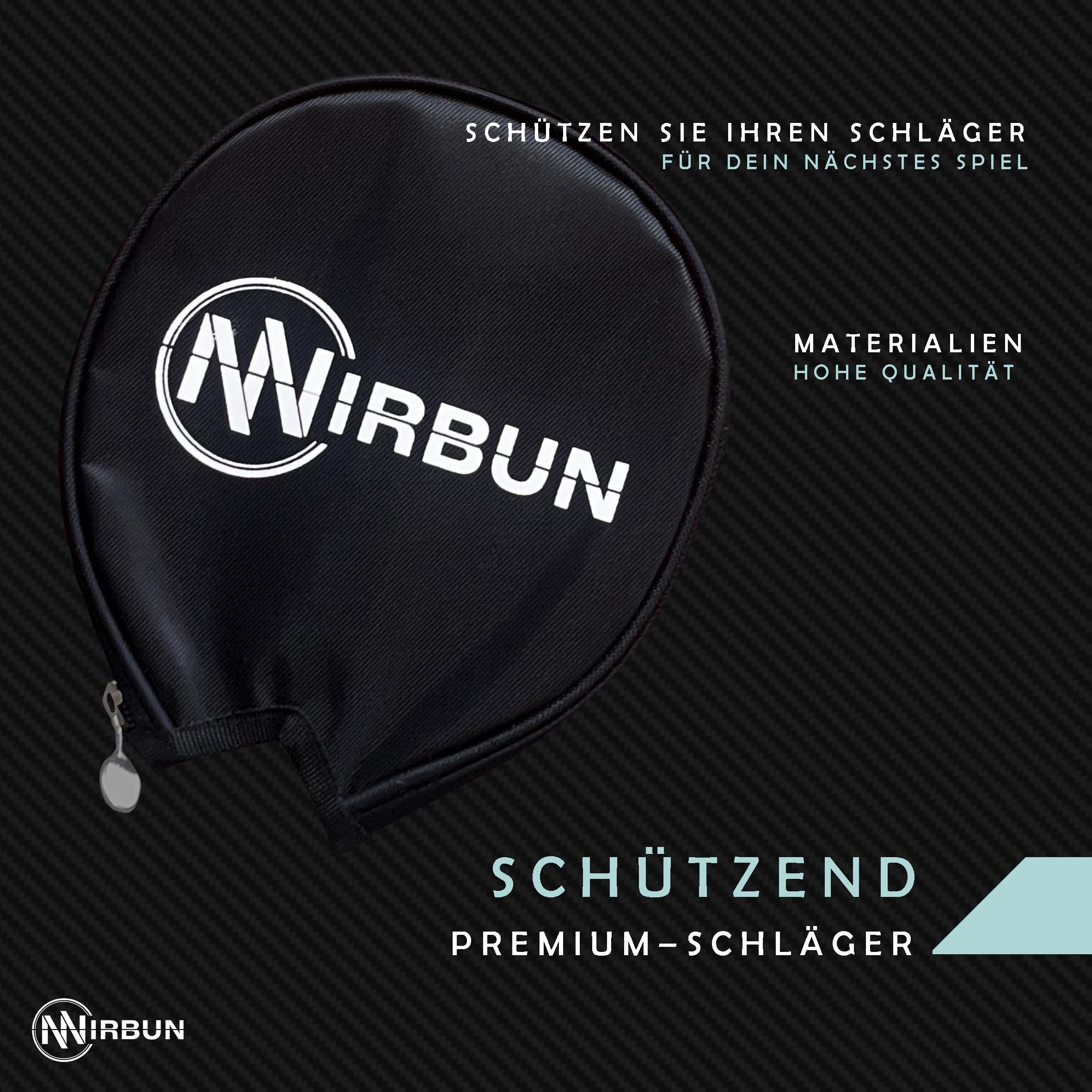 Professioneller Tischtennisschläger aus Carbonfaser | Tischtennisschläger mit hochresistentem Belag | Polarholz + Carbonfaser | Schutzhülle | Kontrolle, Power und Geschwindigkeit
