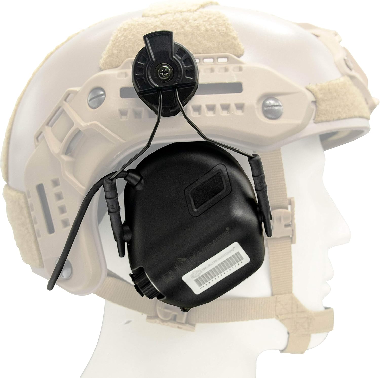 EARMOR M-Lock Helmet Adapeter for Tactical headset, Black, Large