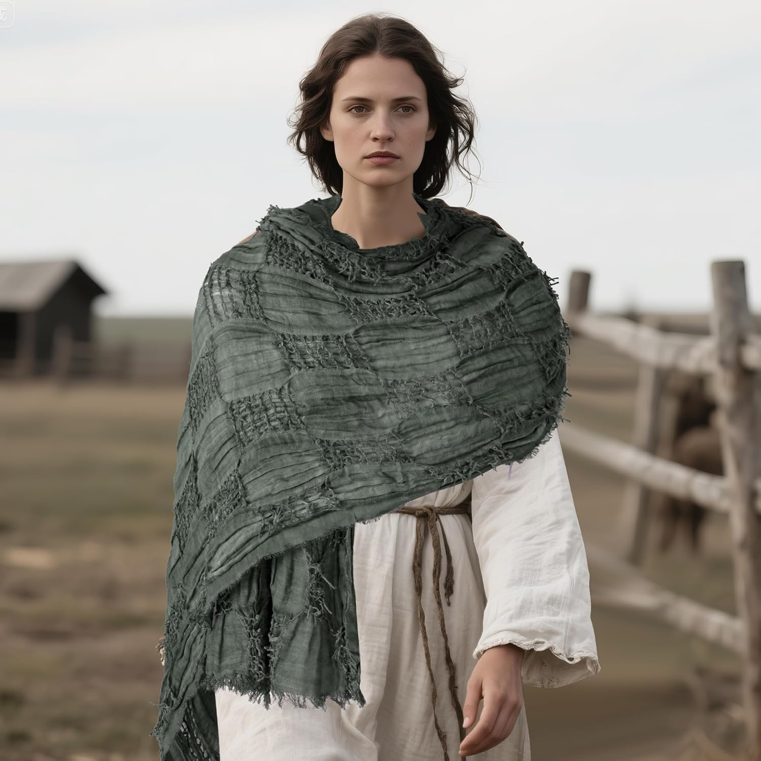 Medieval Renaissance Cloak Shawl Shoulder Cape Wrap Scarf for Men Women Halloween Costume Accessories - Image 4