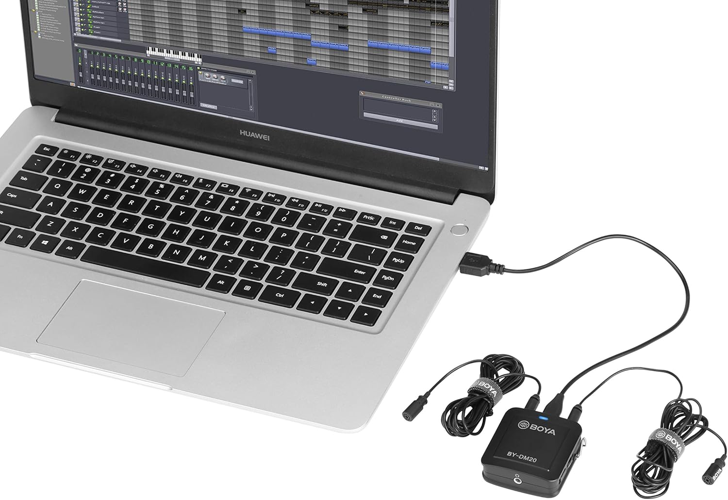 Boya BY-DM20 2-Person Digital Lavalier Microphone with Lightning, USB-C & USB Output Cables for iPhone, iPad, Smartphones, Tablets, & MAC/PC Computers, Black