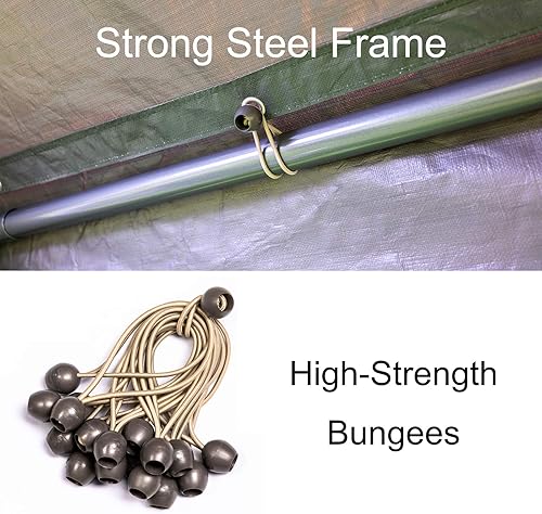 Miniatura 2 de Sunnyglade Cubierta superior para toldo de repuesto de 10 x 20 pies con faldas de poste de tela y accesorios para tienda de campaña de refugio, gris