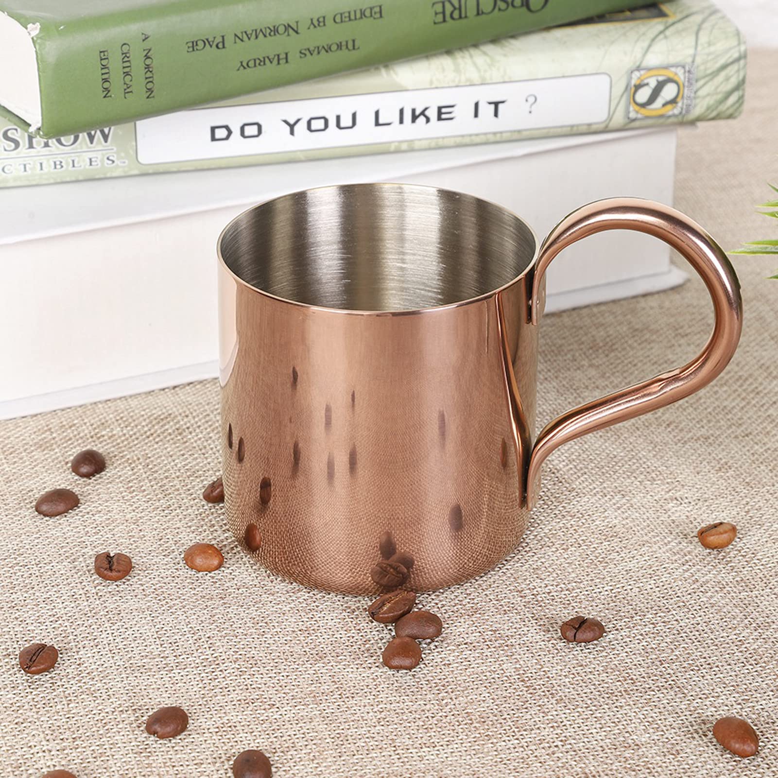 Restokki Beer Mug Coffee Mug, 300ml Stainless Steel Cocktail Cup Wine Milk Beer Mug with Thick Handle for Home Party Bar Equipment