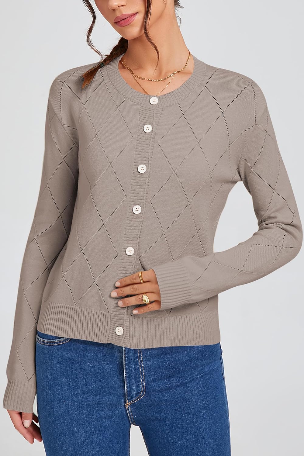 Cakulo Womens Cropped Cardigan Sweaters Lightweight Open Front Knit Cardigans Fall Outfits Fashion Clothes 2025 - Image 6