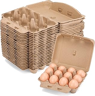 Zubebe 200 Pieces Paper Pulp Egg Cartons, 3 x 4 Style, Sturdy, Multi-Fun...