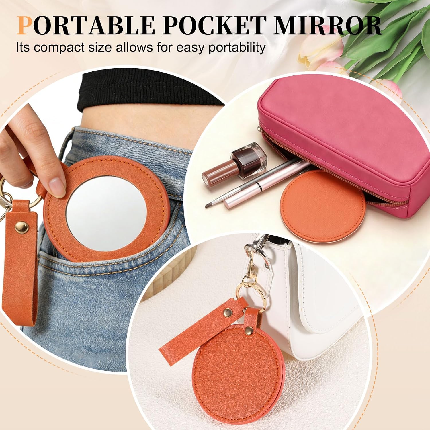 uxcell Keychain Mirror, Mini Compact Mirror image 5