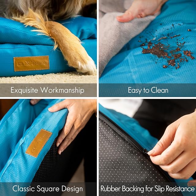 Foto 5 de 8 de ClevaHome Cama Perro Grande Redonda Impermeable Lavable Azul