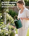 Bamworld Watering Can Indoor Plants 1 Gallon Galvanized Steel Watering Can Long Spout Water Can for Indoor Outdoor Garden Plants Watering(Green)