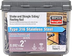 Simpson Strong-Tie T6SN71 Shake and Shingle Siding/Roofing Nail — 2 in. x .092 in. Type 316 (1 lb.)