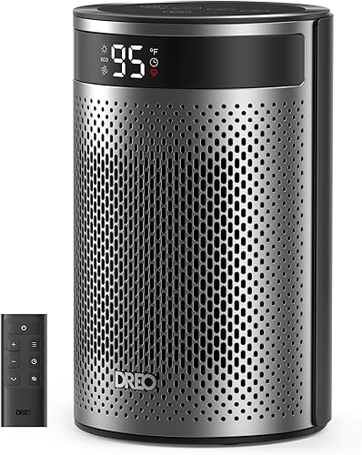Miniatura 9 de Dreo - Calefactor eléctrico portátil de interior, con termostato, pantalla digital, temporizador 1-12 h, modo ecológico/ventilador, 1500 W PTC, Negro