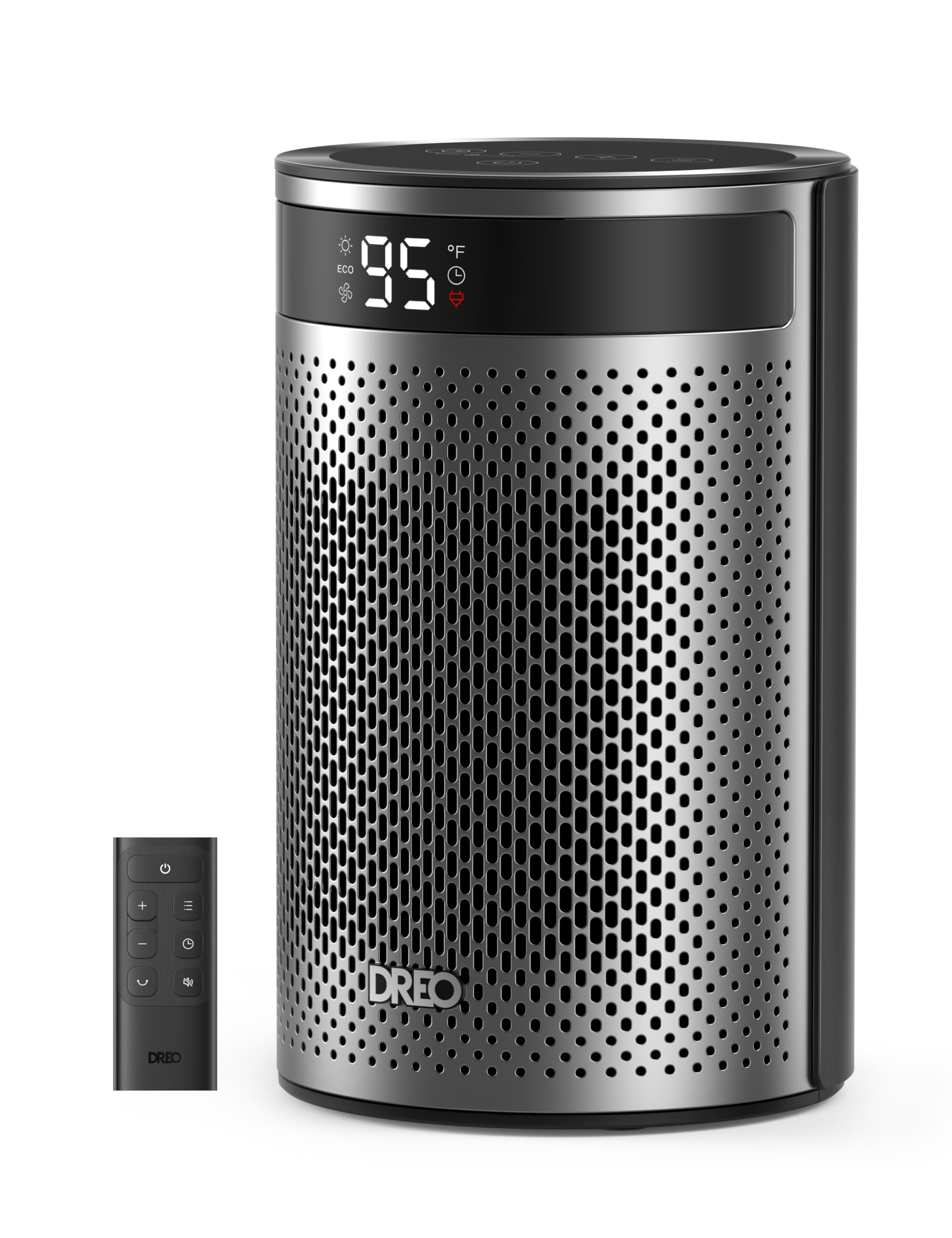 DREO Space Heaters for Indoor Use, Portable Heater with Thermostat, 1-12H Timer, Remote, Eco Mode, 1500W PTC Ceramic Fast Safety Heater for Office Bedroom