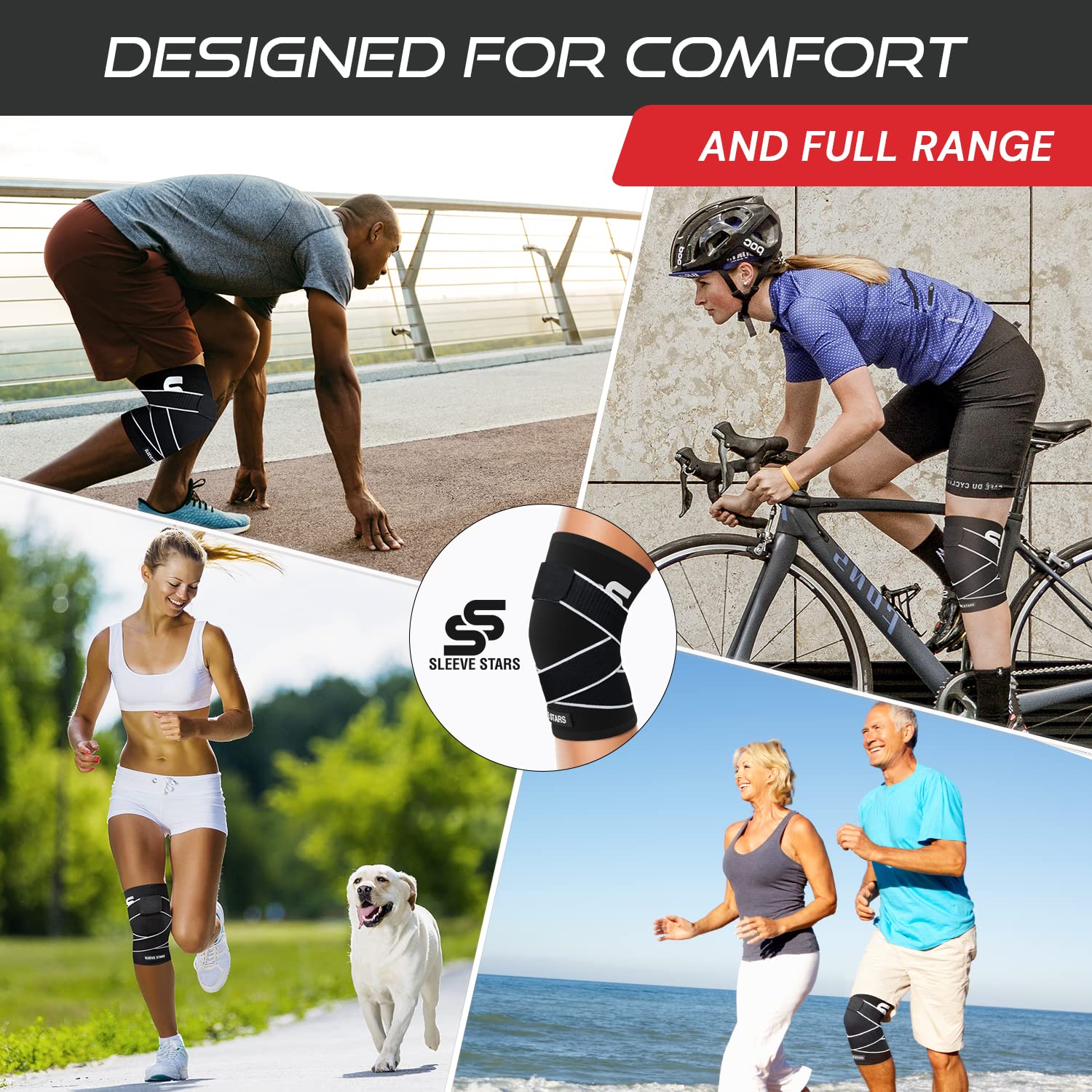 Buy Sleeve Stars Knee Sleeve for Women & Men, Swedish Design Knee Brace