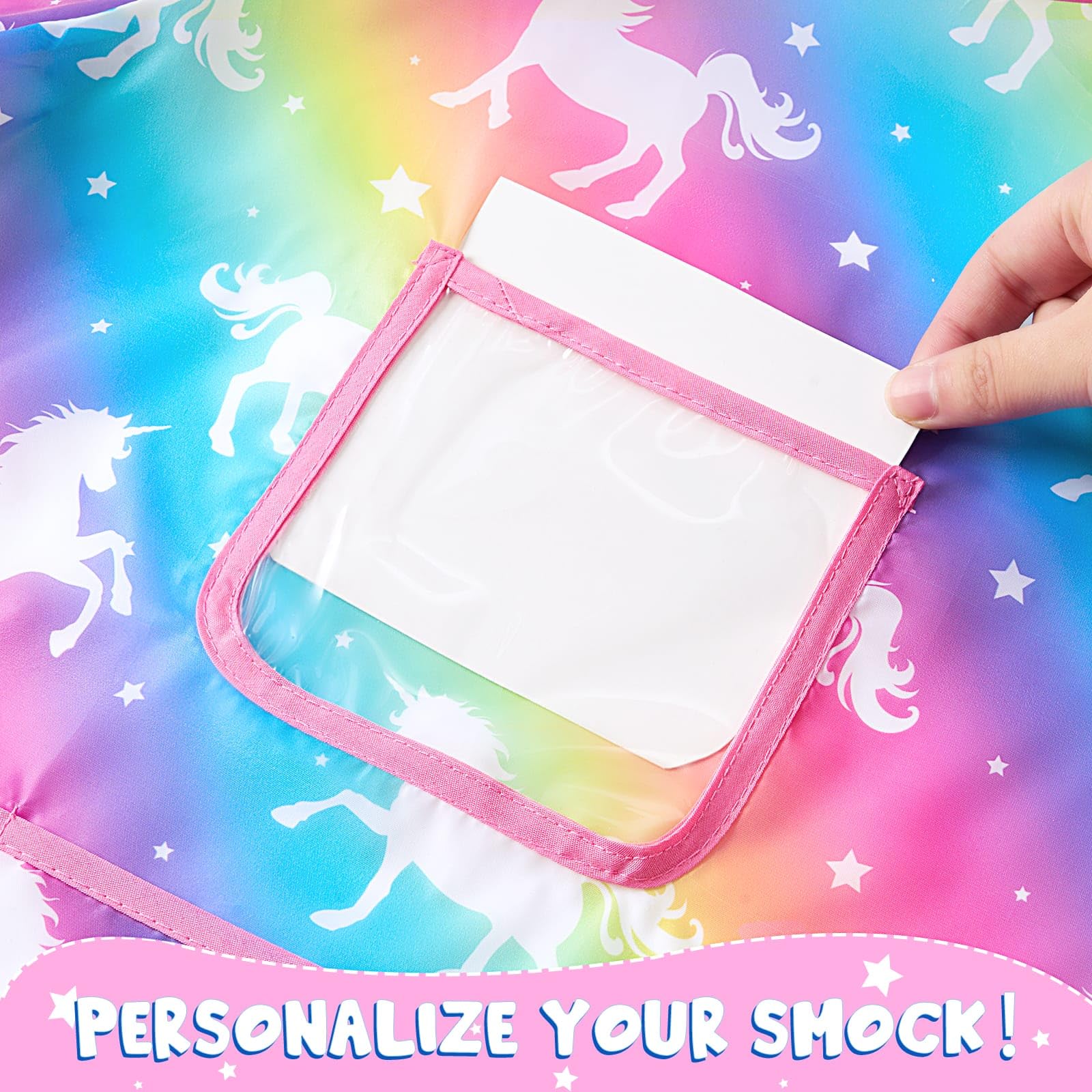 WERNNSAI Kids Art Smock, Unicorn Toddler Art Smock for Girl Art Essentials Kids Painting Apron - Image 4