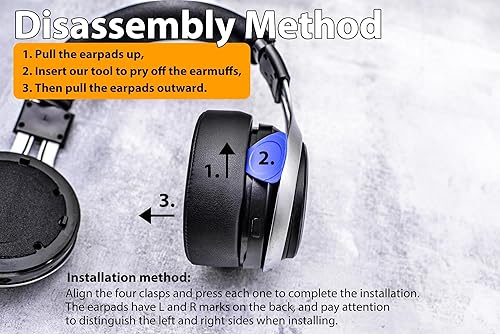 Miniatura 5 de Almohadillas de repuesto compatibles con auriculares LucidSound LS20 LS25 LS30 LS40, almohadillas con espuma viscoelástica de alta densidad (malla