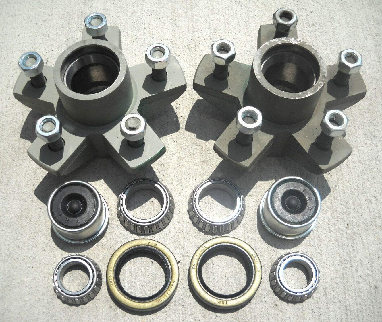 2 Genuine Dexter 5x4.75 Hubs w/ 3500 Bearing Kits Replace