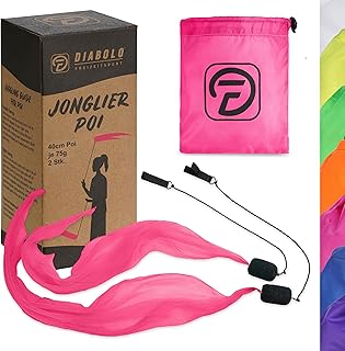 Diabolo Freizeitsport Angel Wings Spinning Pois - Poi (40 cm, luz UV, para niños, adecuado para principiantes y profesionales), color rosa