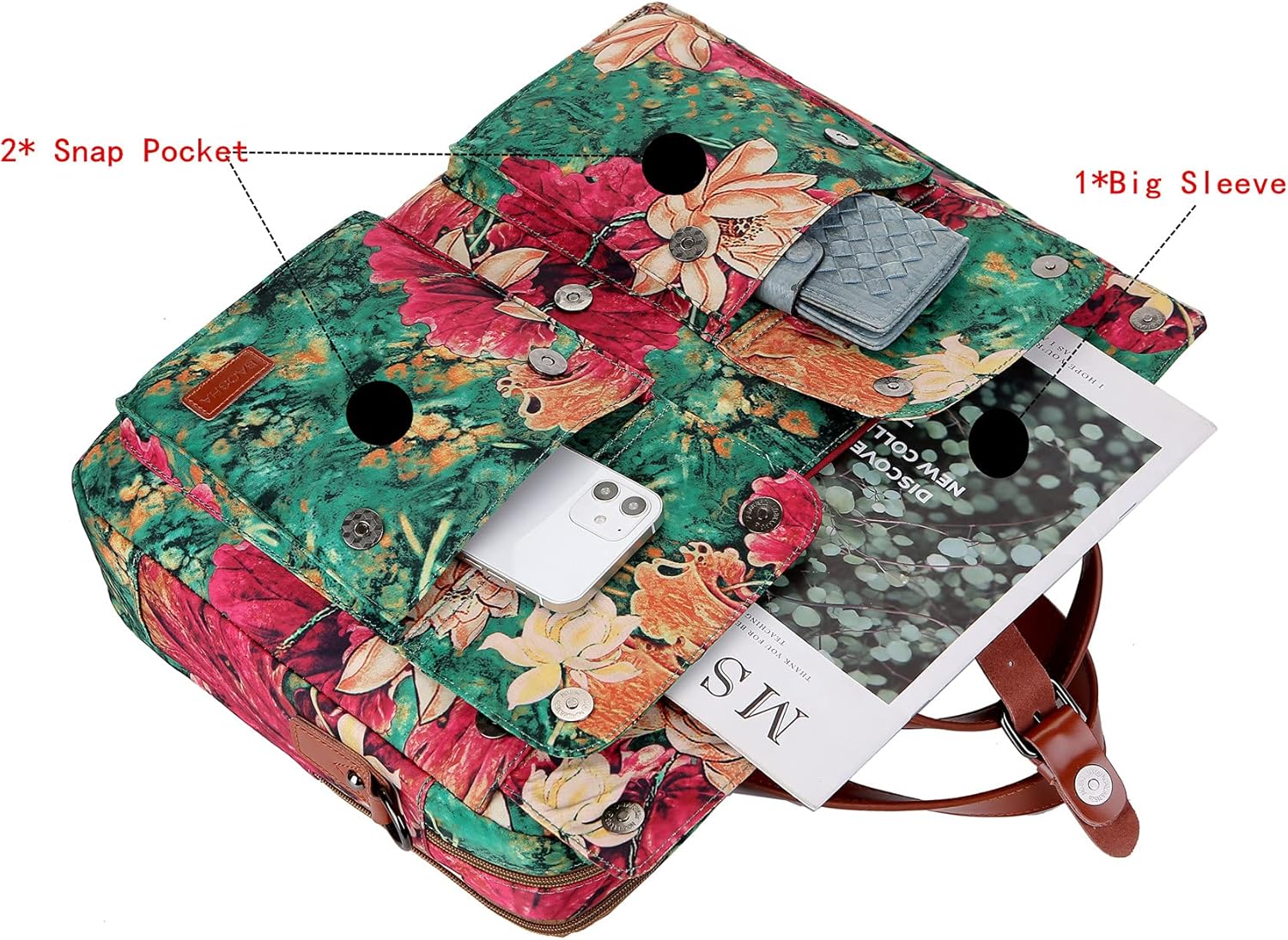 Baosha Multicoloured 17inch Laptop Computer Bag Messenger Bag Briefcase for Women BC-07 - Image 6