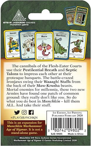 Miniatura 3 de Steve Jackson Games Munchkin Warhammer Age of Sigmar: Juego de cartas de muerte y destrucción (expansión) | 112 cartas | Juego familiar | RPG de