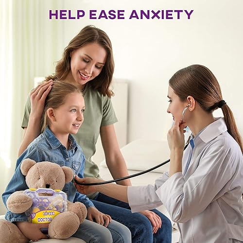 Miniatura 7 de Li'l-Gen Kit de médico para niños, kit de 13 piezas con estetoscopio de juguete más estuche - Juego de simulación para niños y niñas a partir de 3