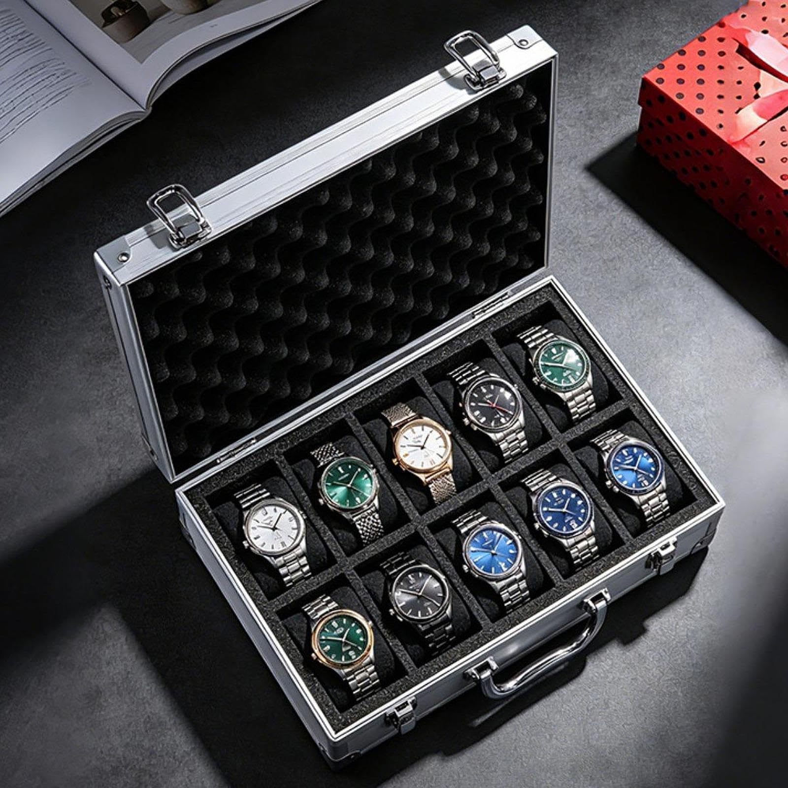 Robusta Custodia per Orologio, Impermeabile E Antiurto, con Maniglia, Scatola Portaoggetti Portatile, Ideale Come Regalo.