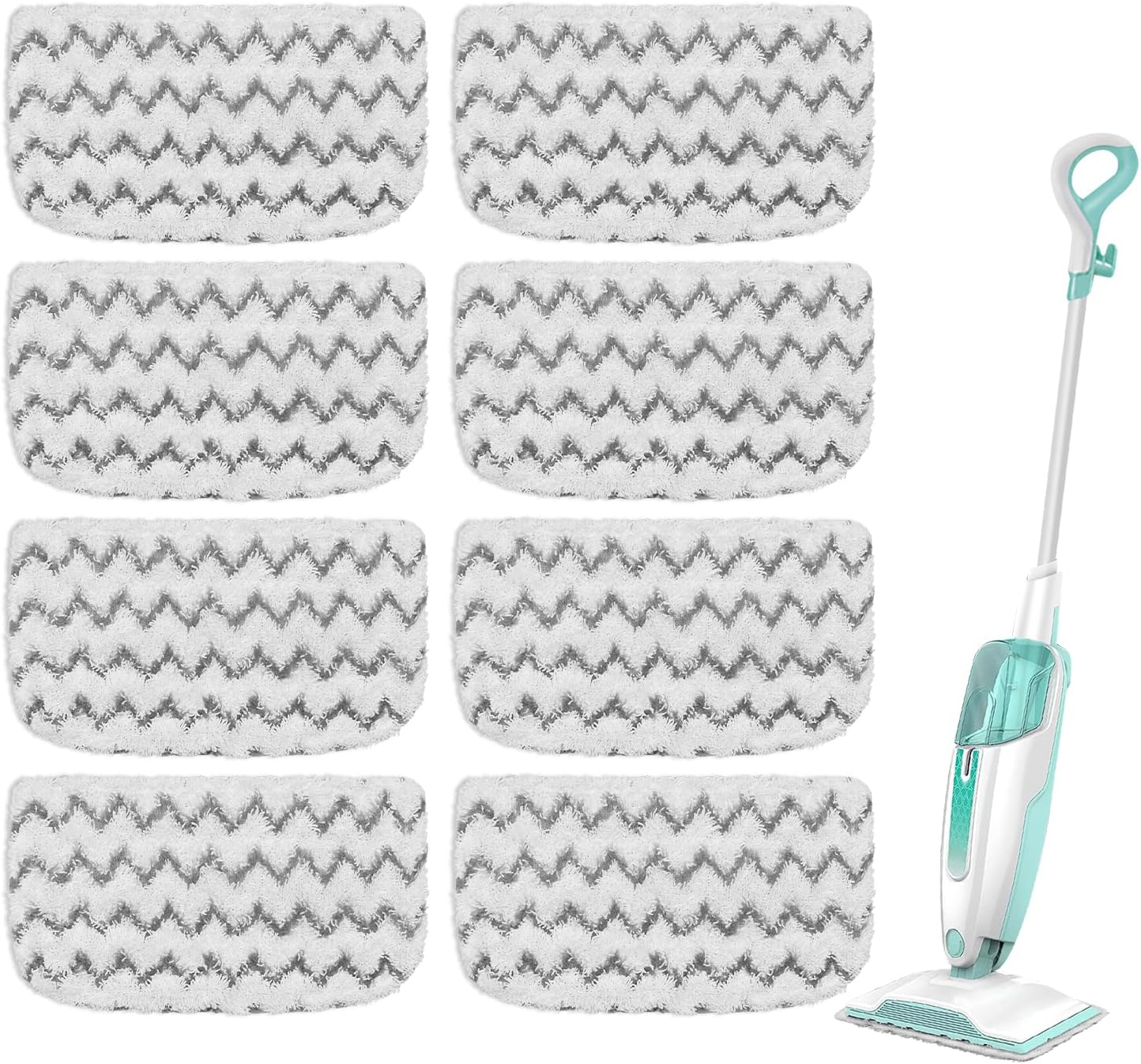 8 Pack Microfiber Steam Mop Replacement Pads for Shark Steam Mop S1000, S1000A, S1000C, S1000WM, S1001C Dirt Grip Steam Mop Pads, Washable & Reusable Microfiber Mop Pads for All Floor Clean