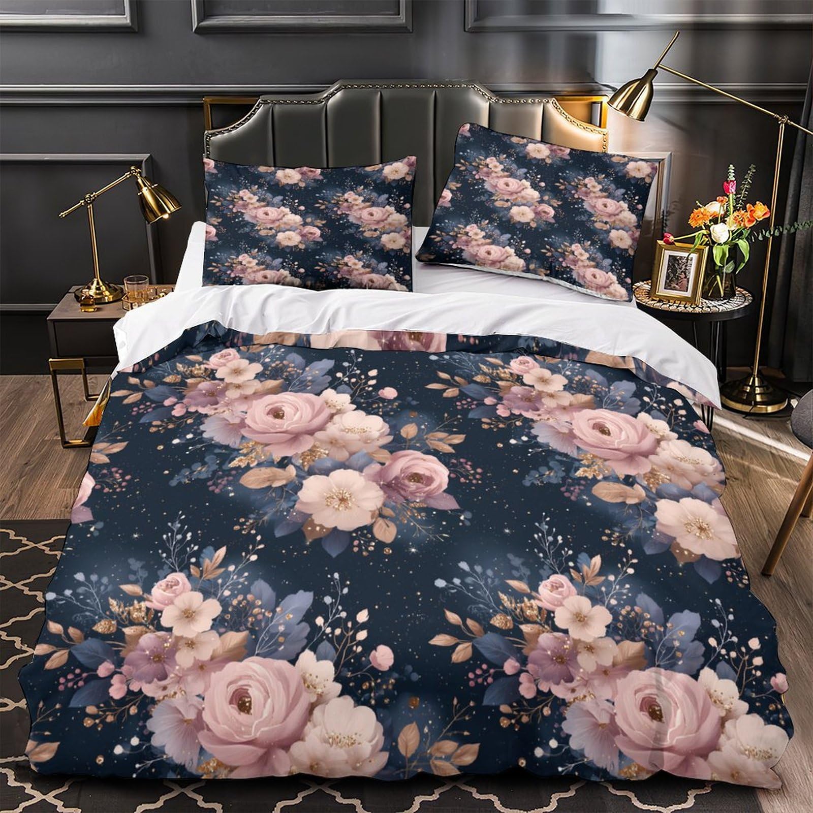 Housse de couette licorne rose parure de lit 3D dessin animé textile de chambre double 200x200