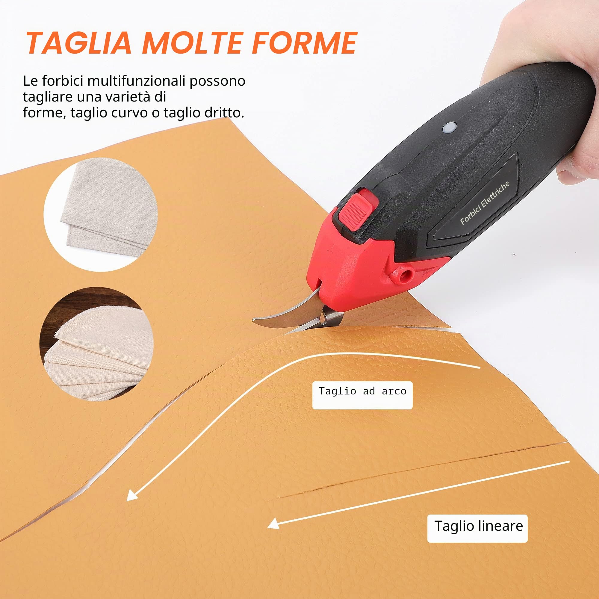 CGOLDENWALL Taglia-Tessuto Elettrico 4V 6mm z 2 Lame Ricambio