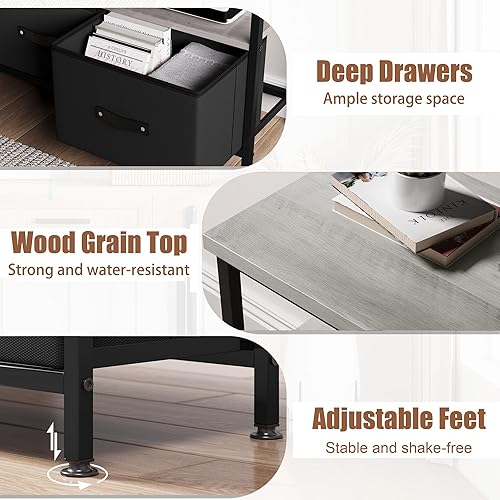 Miniatura 5 de IDEALHOUSE Mueble de TV de 50 pulgadas, centro de entretenimiento con almacenamiento, soporte de TV de 50 pulgadas para dormitorio, soporte de TV