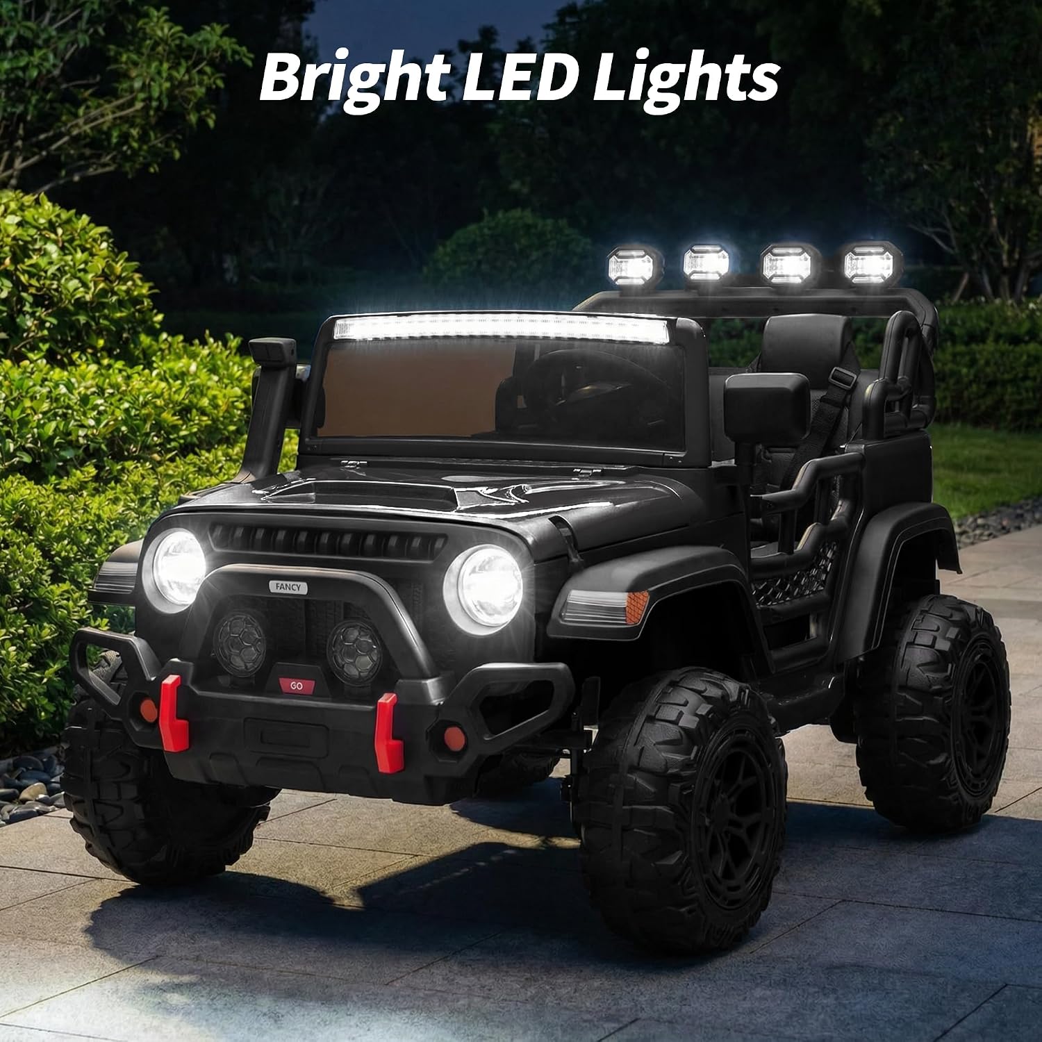 Hikiddo 2 Seater Ride on Electric Car, 12V Ride on Toy Car for Kids 4-8 w/Remote Control, EVA Tires - Black