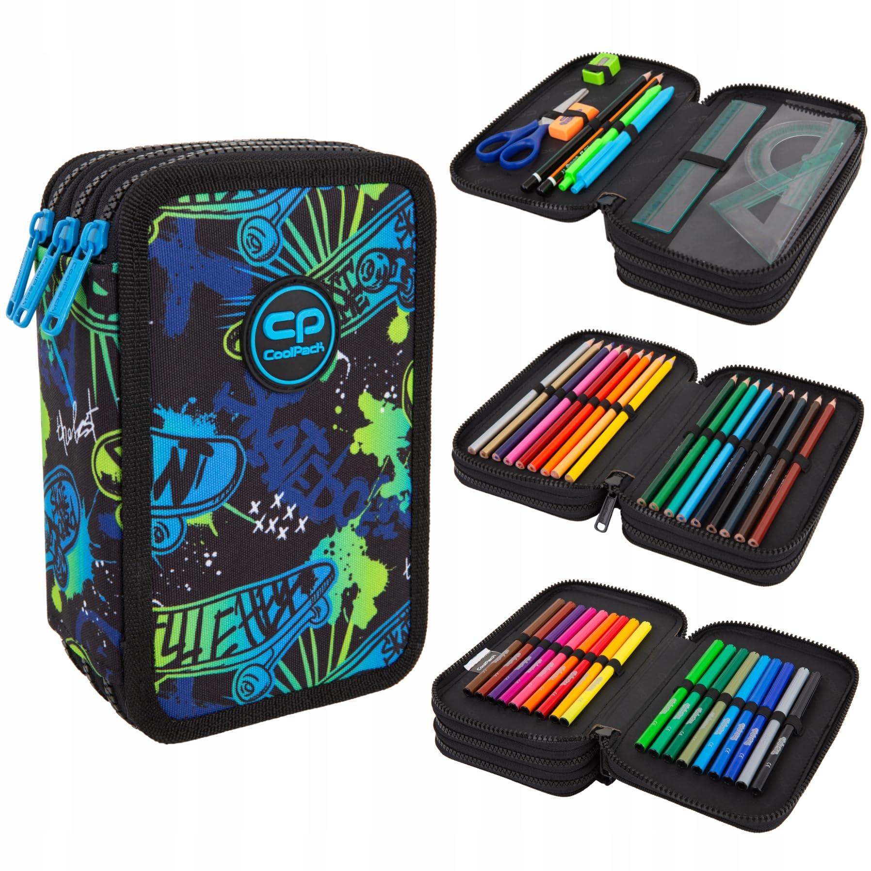 Coolpack Jumper 3 Sunny Day F067663 Pencil Case Multi-Coloured, Pattern 14, 20 x 12.5 x 6 cm, pencil case