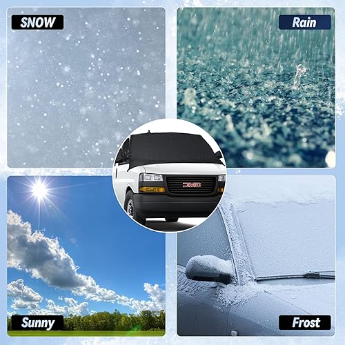 Miniatura 10 de SLOGENTO Cubierta de parabrisas de nieve para Dodge Charger 2006-2023 y para Dodge Avenger Dart Challenger 2024 neón, cubierta de parabrisas de
