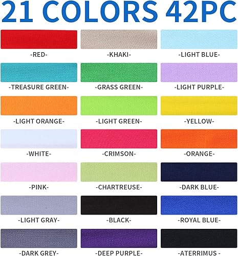 Miniatura 4 de AQSXO Paquete de 42 diademas deportivas para mujer, bandas deportivas de moda para el cabello de mujer, bandas elásticas suaves y elásticas para