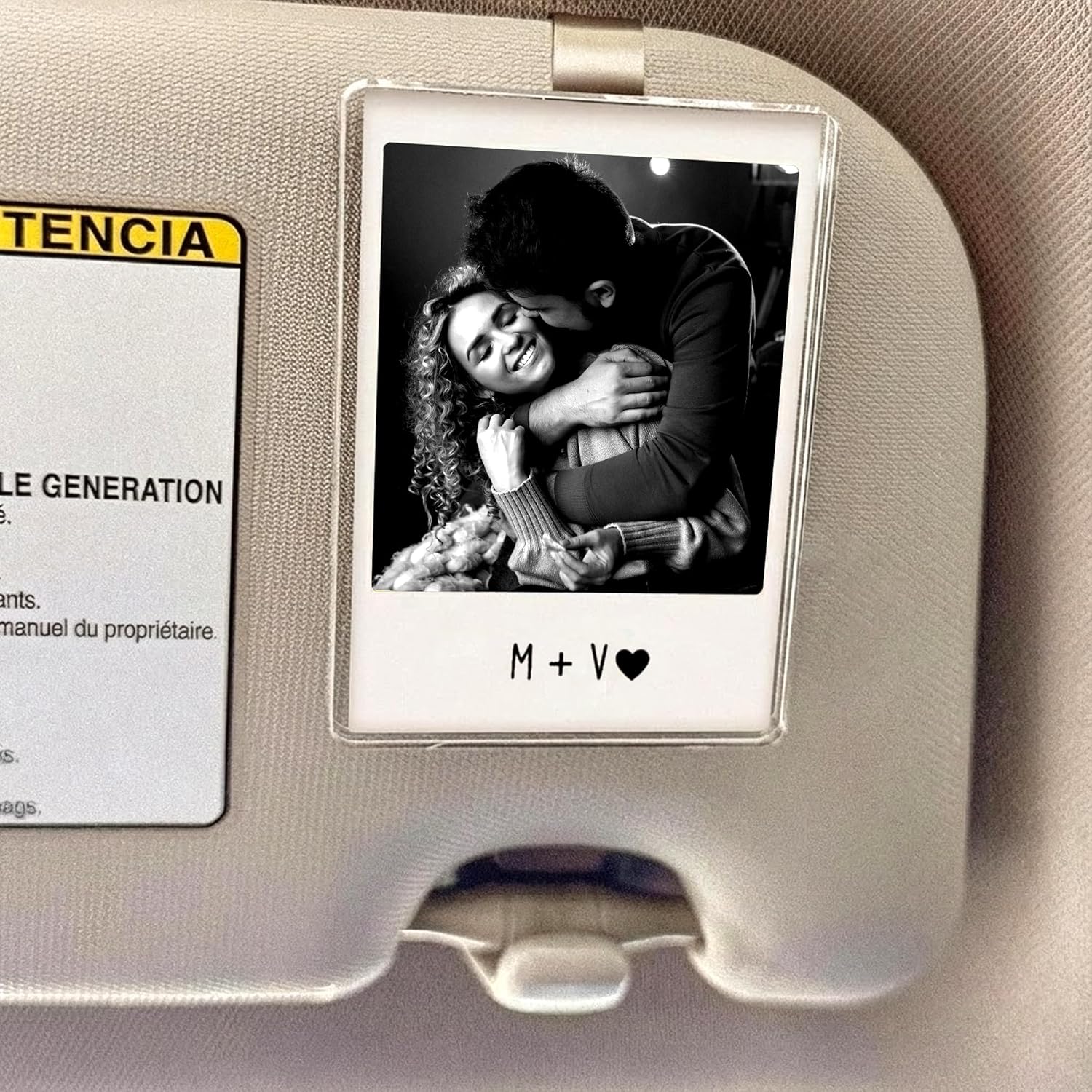 Noni Personalized Couple Photo Car Visor Clip Drive Safe I Love You Car Accessory Custom Photo Gift for