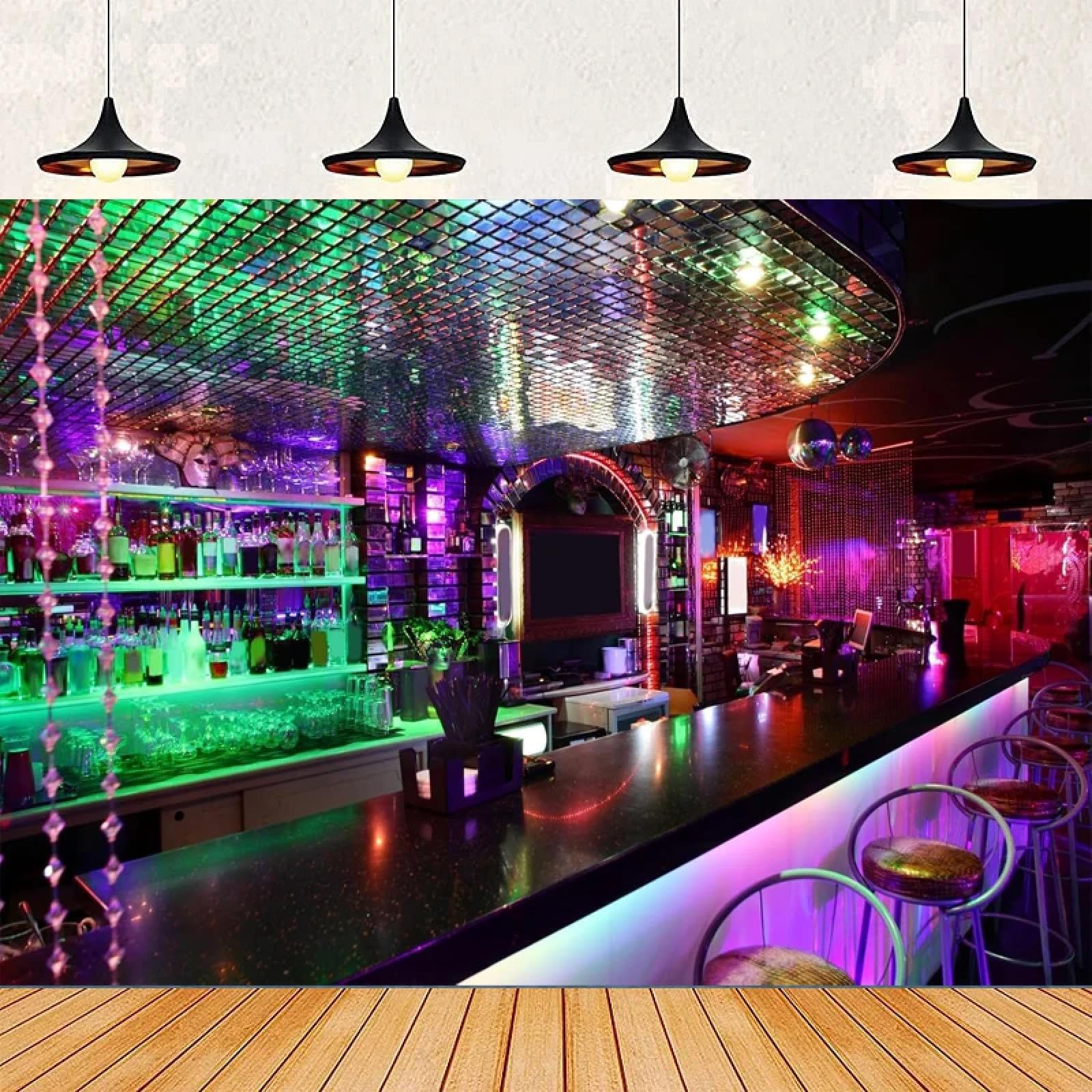 Luminoso Nightclub Fotografia Sfondo Discoteca Bar Club Ballo Sala Musica Parete Banner Poster