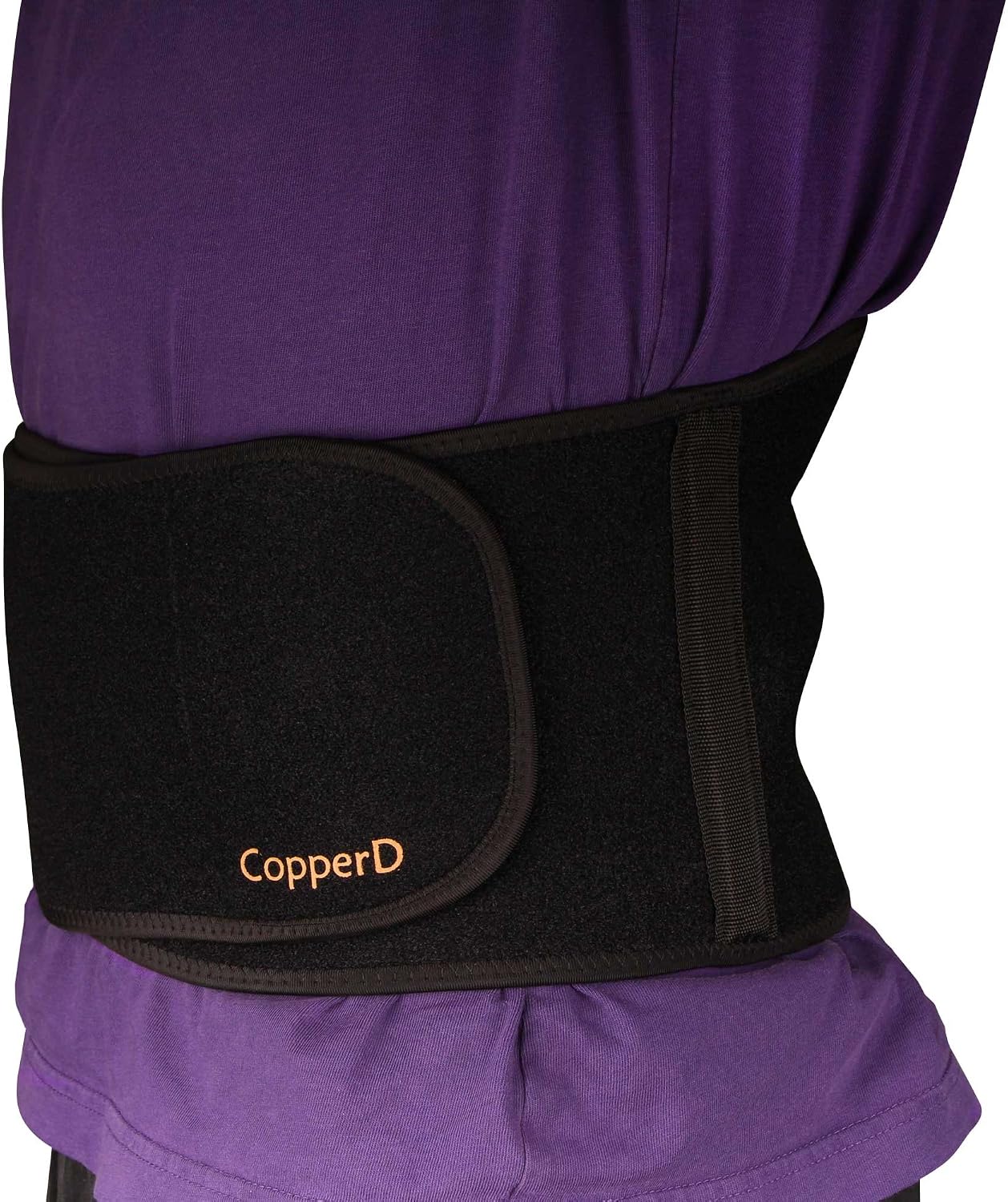 BambooMN Copper D Bamboo Rayon Compression Lower Back Adjustable Brace Wrap - S/M - Black - 1 Unit