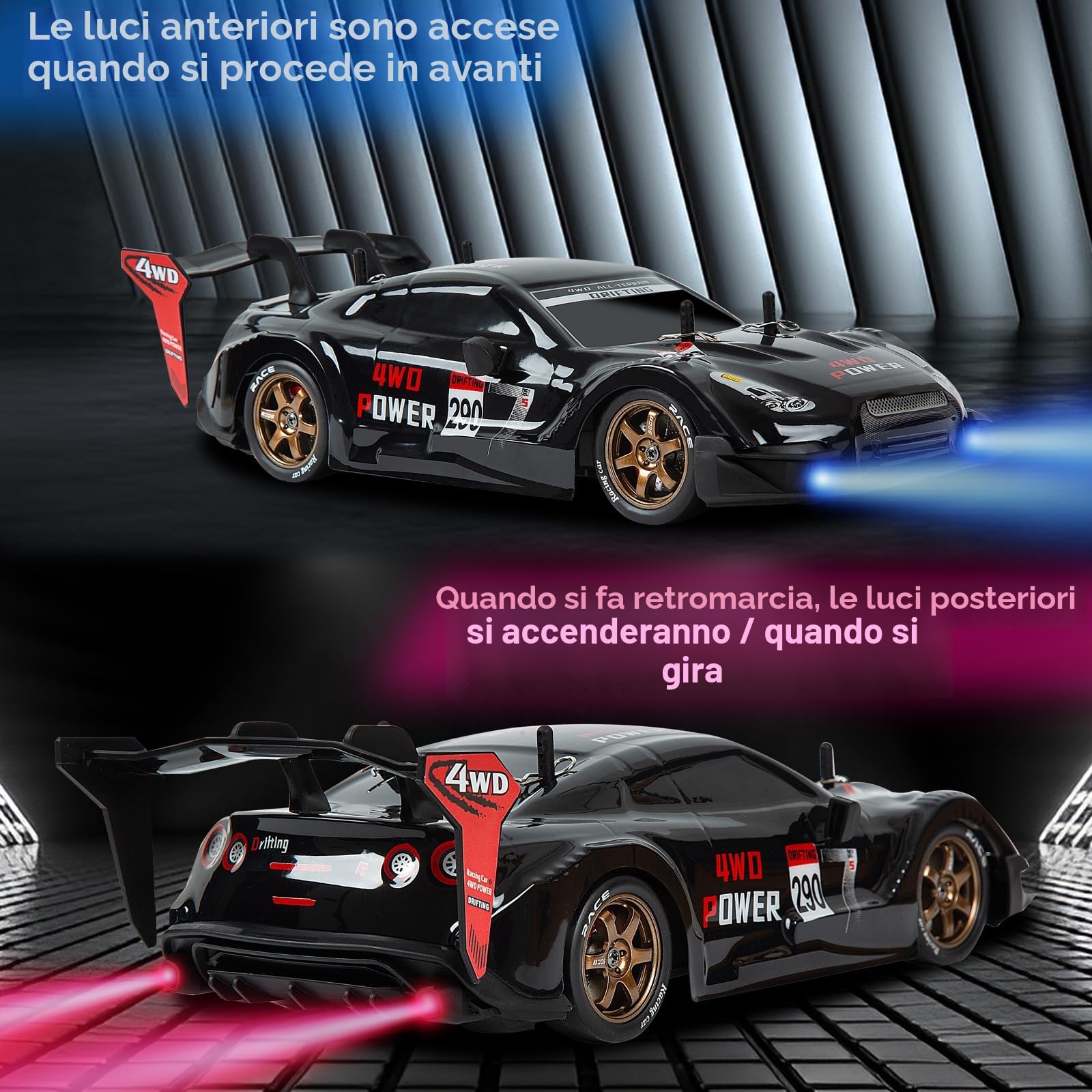 Macchina Telecomandata Drift, 1:14 Telecomandato Drift Macchine 4WD GT Drift RC Auto Drifting Car con Acceleratore Proporzionale Giocattolo per Adulti Ragazzi Bambini