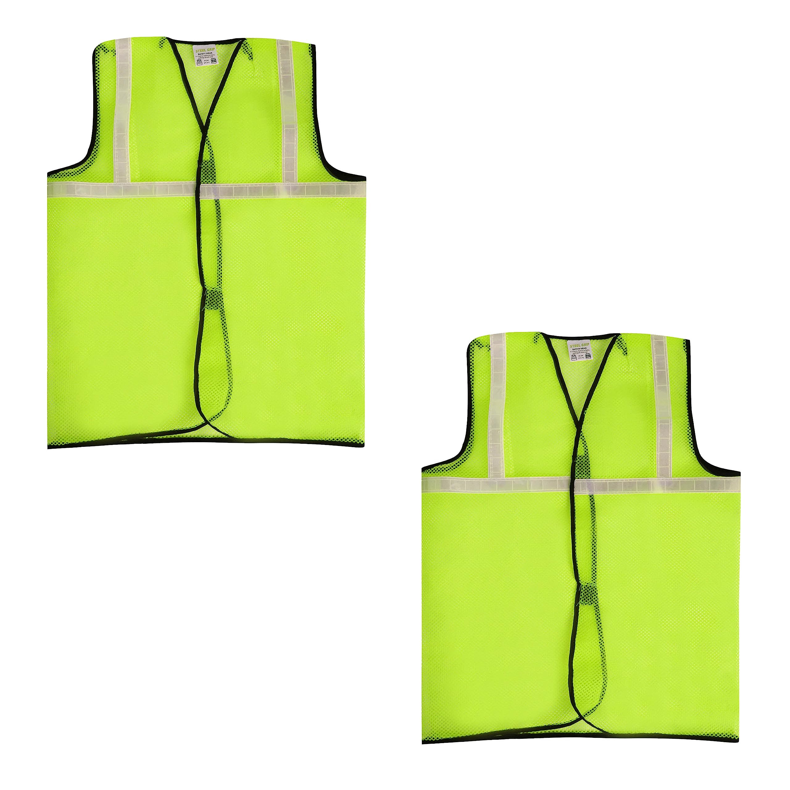 Elecant Polyster Fabric V Neck Green-2 Reflective Safety Jacket SINGLE STRIP Safety Coat with Velcro Clousure and Pockets for Traffic, Sports, Construction Site (B0CF9V8Y4W) Amazon Price History, Amazon Price Tracker