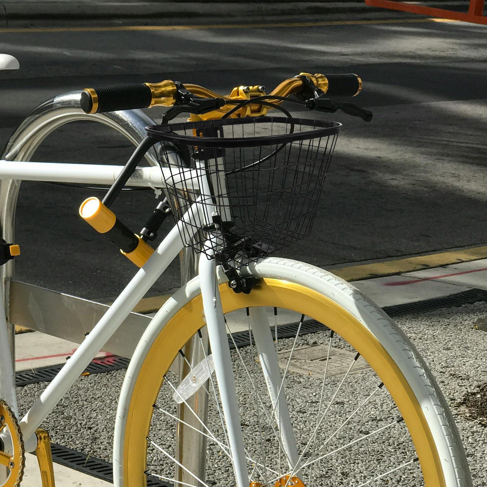 Homoyoyo Fahrradkorb Vorne aus Stabilem Eisen mit Sicherer Befestigung und Hoher Kompatibilität als Frontkorb für E-Bike und Fahrradzubehör