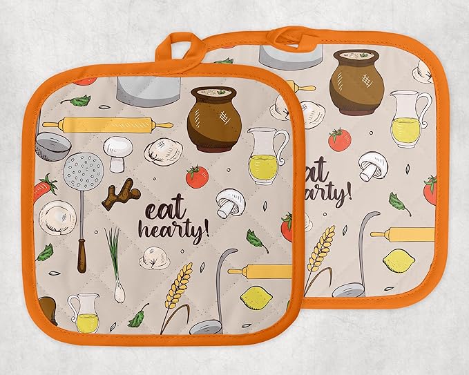 Kotton Culture Pot Holder Set of 2 Dinner Kitchen Baking