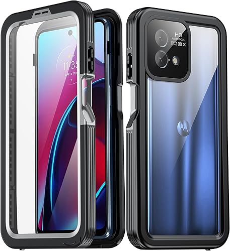 WinWire Funda impermeable para Moto G Power 5G 2023, protector de pantalla integrado IP68 bajo el agua a prueba de caídas militares de 15 pies a