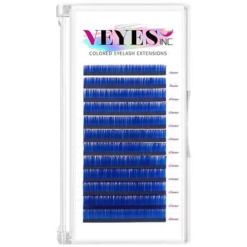 VEYES INC Extensiones de pestañas de colores 03 05 07 15 C/D rizo 0.315-0.630 in, bandeja de longitud mixta, pestañas individuales de seda de