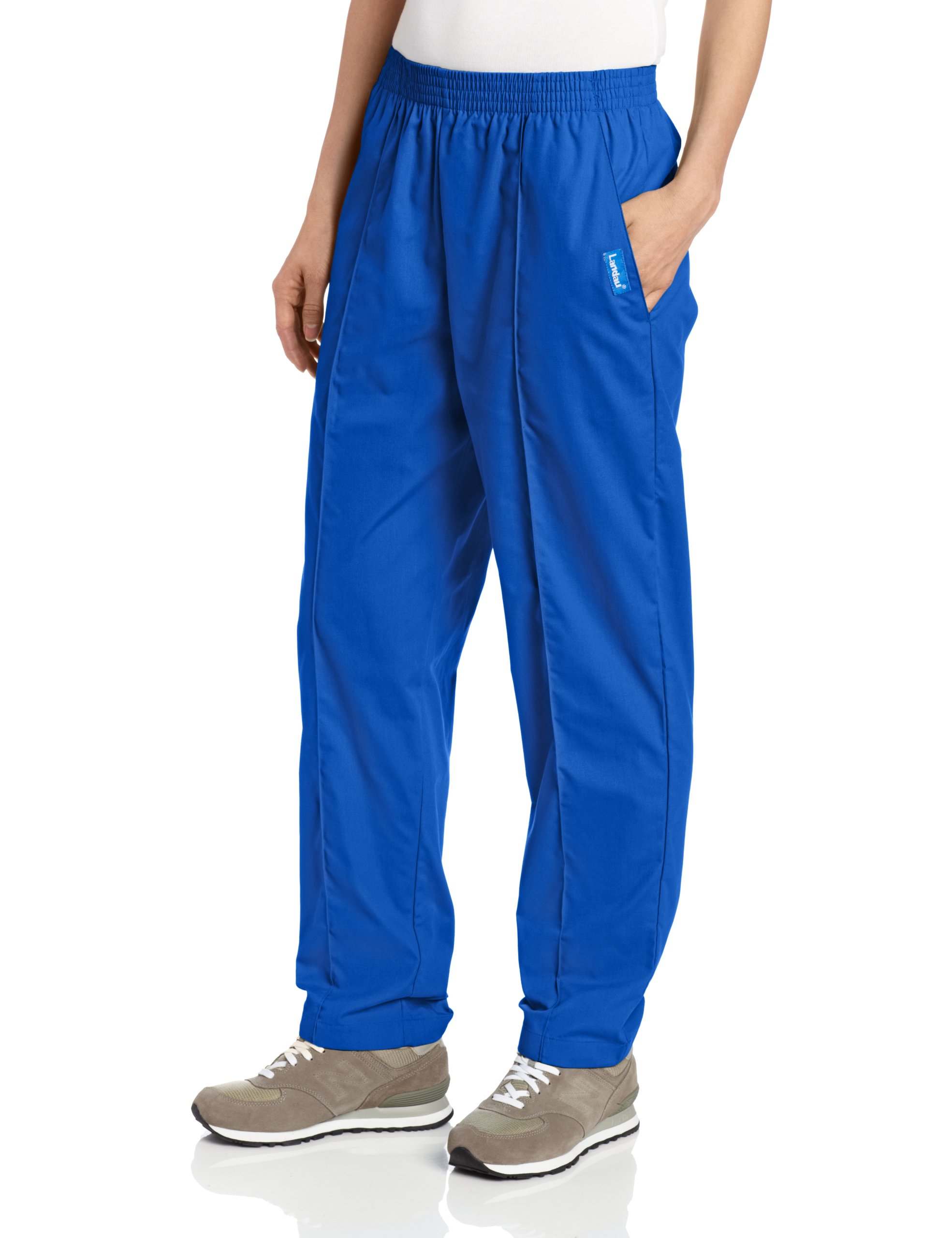 LandauEssentials Relaxed Fit 2-Pocket Elastic Scrub Pants for Women 8320 Royal Blue