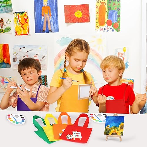 Miniatura 7 de Aodaer El juego de 48 piezas de pintura de acuarela incluye 12 colores de pinturas de acuarela de 4 x 4 pulgadas, caballetes de lona de madera,