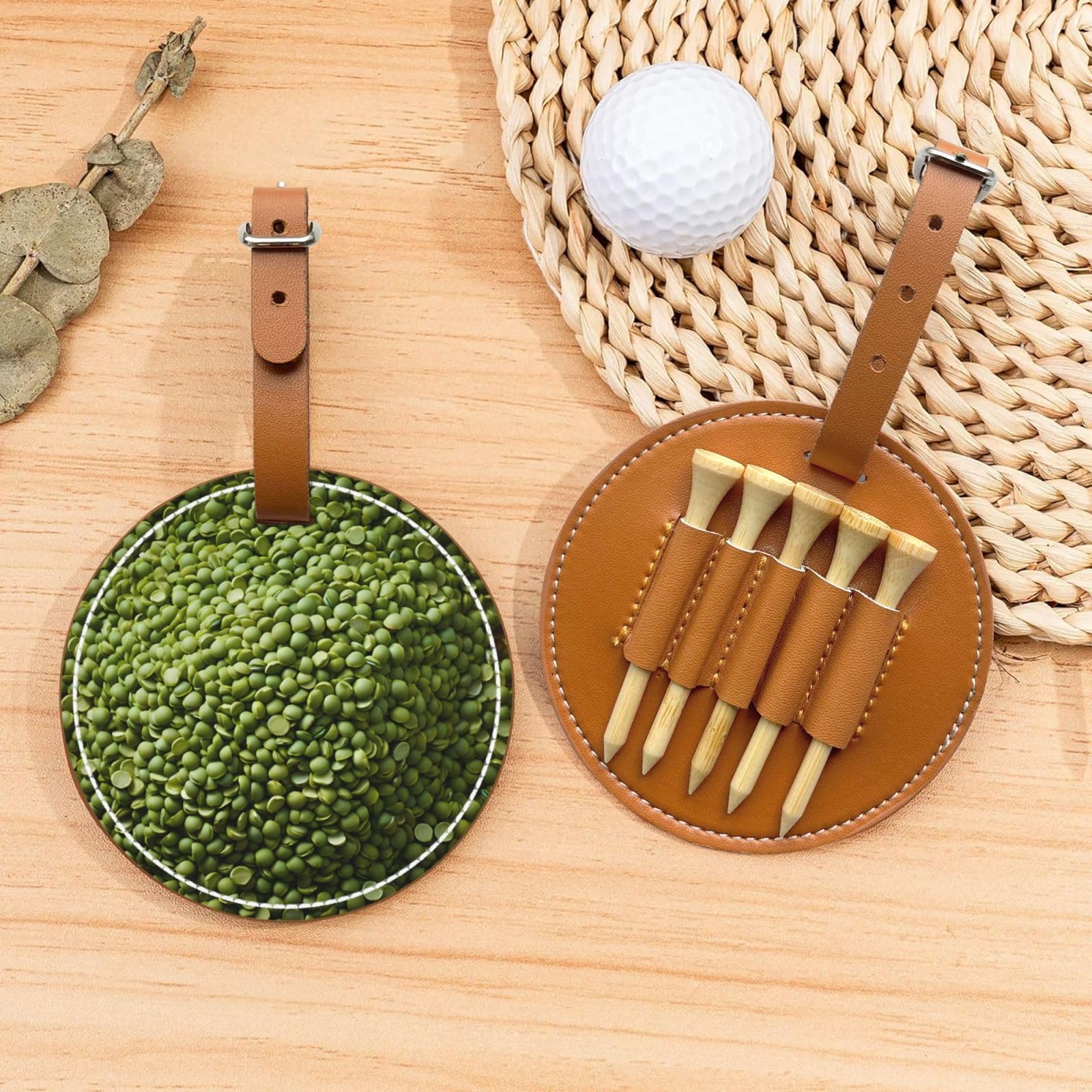 Mung Beans Brown Golf tee Storage Bag - Durable and wear-Resistant Golf Accessories