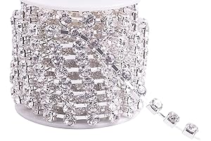 KAOYOO Rhinestone String - 5 Yards of 6MM Crystal Close Chain Trim